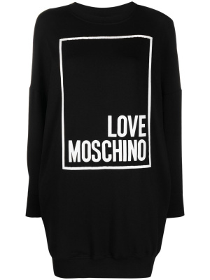 

Logo-print long sweatshirt, Love Moschino Logo-print long sweatshirt