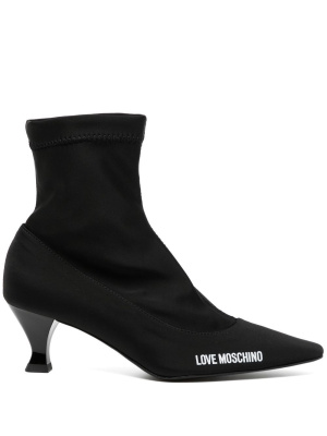 

Logo-print sock ankle boots, Love Moschino Logo-print sock ankle boots
