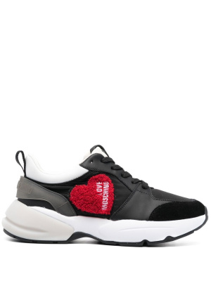 

Heart-patch lace-up sneakers, Love Moschino Heart-patch lace-up sneakers