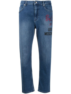 

Logo print straight-leg jeans, Love Moschino Logo print straight-leg jeans