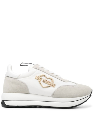 

Panelled logo-lettering sneakers, Love Moschino Panelled logo-lettering sneakers