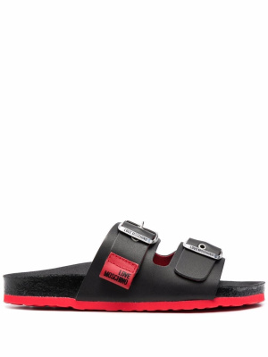 

Buckle-fastening leather sandals, Love Moschino Buckle-fastening leather sandals