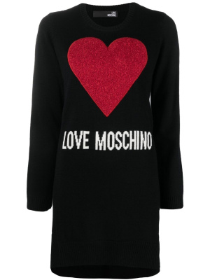 

Heart-patch knitted dress, Love Moschino Heart-patch knitted dress