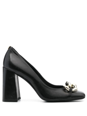 

100mm heart chain-link pumps, Love Moschino 100mm heart chain-link pumps