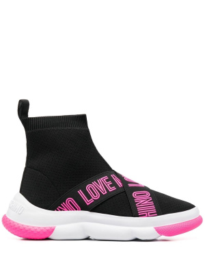 

Logo-print high-top sneakers, Love Moschino Logo-print high-top sneakers