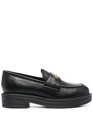 

40mm logo-plaque slip-on loafers, Love Moschino 40mm logo-plaque slip-on loafers