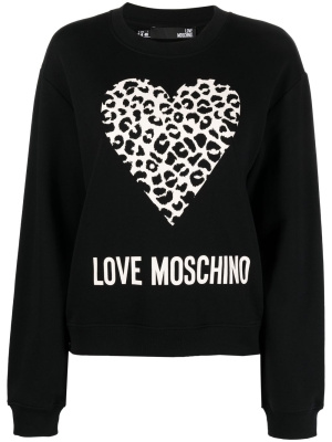 

Heart-print cotton sweatshirt, Love Moschino Heart-print cotton sweatshirt