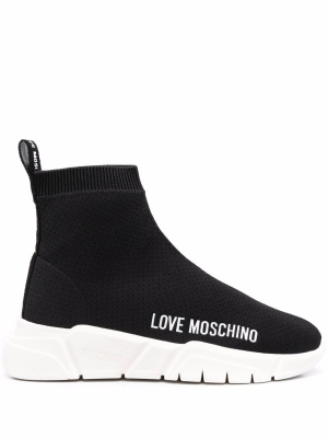 

Stretch-fit high-top sneakers, Love Moschino Stretch-fit high-top sneakers
