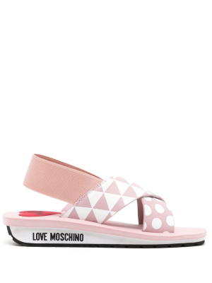 

Logo-print flat sandals, Love Moschino Logo-print flat sandals