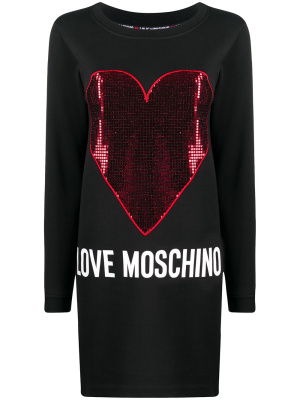

Heart-print sweater dress, Love Moschino Heart-print sweater dress