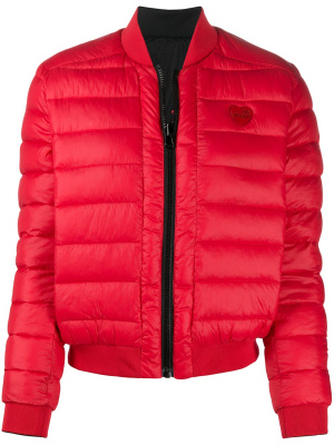 

Logo patch padded jacket, Love Moschino Logo patch padded jacket