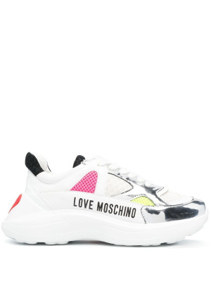 

Logo-print lace-up sneakers, Love Moschino Logo-print lace-up sneakers