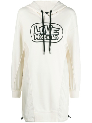 

Logo-print hooded dress, Love Moschino Logo-print hooded dress