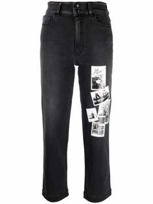 

Mid-rise cropped jeans, Love Moschino Mid-rise cropped jeans