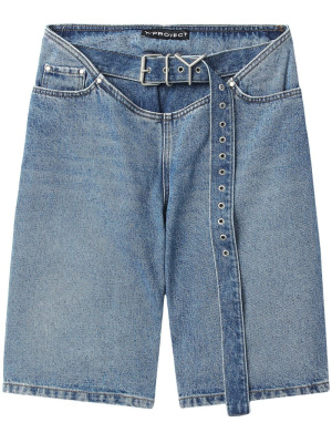 

Belted-waist denim shorts, Y/Project Belted-waist denim shorts
