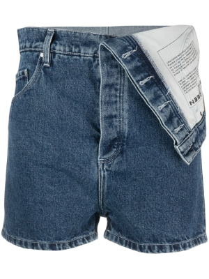 

Foldover-waist denim shorts, Y/Project Foldover-waist denim shorts