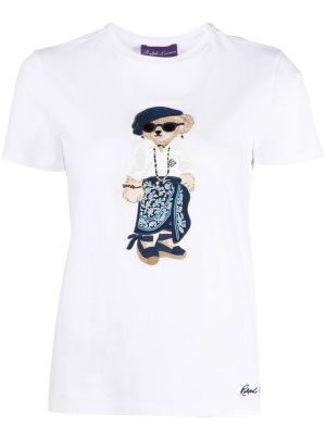 

Sarong Bear-print cotton T-shirt, Ralph Lauren Collection Sarong Bear-print cotton T-shirt