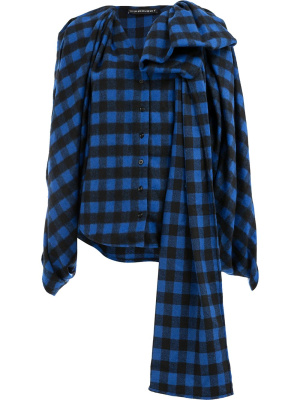 

Checked asymmetric blouse, Y/Project Checked asymmetric blouse