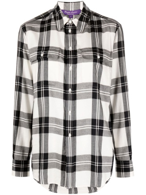 

Darleen plaid flannel shirt, Ralph Lauren Collection Darleen plaid flannel shirt