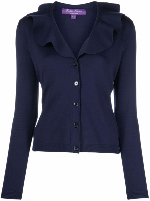 

Ruffled V-neck cardigan, Ralph Lauren Collection Ruffled V-neck cardigan