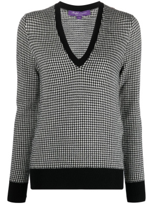 

Houndstooth V-neck jumper, Ralph Lauren Collection Houndstooth V-neck jumper