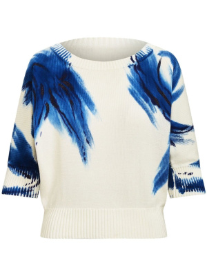 

Painterly-print knitted top, Ralph Lauren Collection Painterly-print knitted top