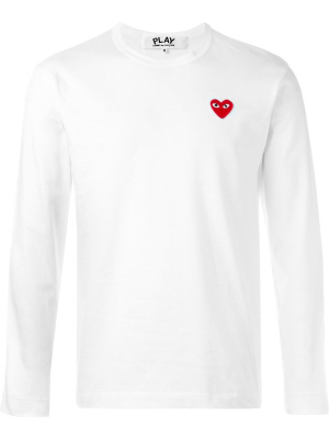 

Embroidered heart T-shirt, Comme Des Garçons Play Embroidered heart T-shirt