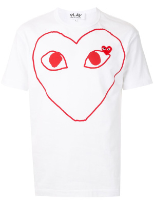 

Short sleeve heart print T-shirt, Comme Des Garçons Play Short sleeve heart print T-shirt