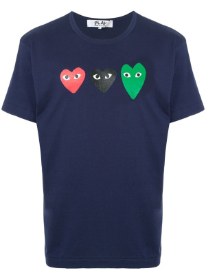

Triple logo print T-shirt, Comme Des Garçons Play Triple logo print T-shirt