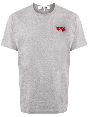 

Double heart appliquéd T-shirt, Comme Des Garçons Play Double heart appliquéd T-shirt