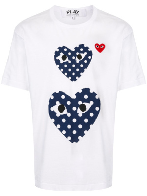 

Heart print crew neck T-shirt, Comme Des Garçons Play Heart print crew neck T-shirt