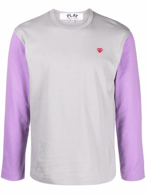 

Logo-embroidered colour-block T-shirt, Comme Des Garçons Play Logo-embroidered colour-block T-shirt