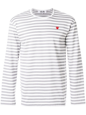 

Striped heart logo T-shirt, Comme Des Garçons Play Striped heart logo T-shirt