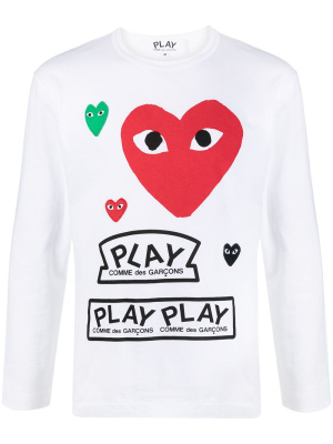 

Logo-print longsleeved t-shirt, Comme Des Garçons Play Logo-print longsleeved t-shirt
