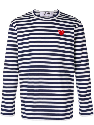 

Striped heart logo T-shirt, Comme Des Garçons Play Striped heart logo T-shirt