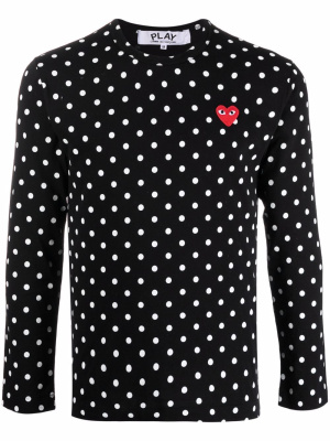 

Polka dot-print long-sleeved T-shirt, Comme Des Garçons Play Polka dot-print long-sleeved T-shirt
