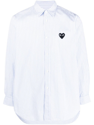 

Logo-patch striped cotton shirt, Comme Des Garçons Play Logo-patch striped cotton shirt