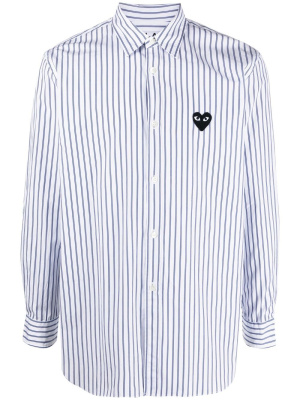 

Pinstripe heart-embroidery shirt, Comme Des Garçons Play Pinstripe heart-embroidery shirt