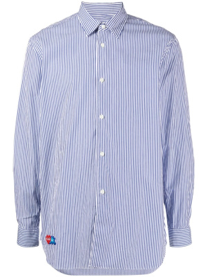 

Logo-appliqué striped cotton shirt, Comme Des Garçons Play Logo-appliqué striped cotton shirt