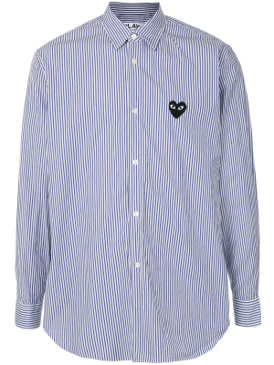 

Logo-patch striped shirt, Comme Des Garçons Play Logo-patch striped shirt