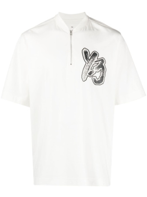 

Zipped logo-print T-shirt, Y-3 Zipped logo-print T-shirt