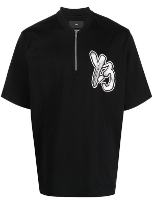 

Zip-up logo-print T-shirt, Y-3 Zip-up logo-print T-shirt