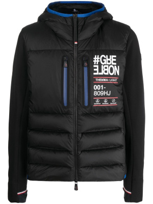 

Logo print quilted hooded jacket, Moncler Grenoble Logo print quilted hooded jacket