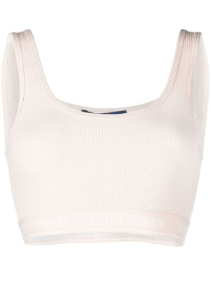 

Ribbed logo-print bralette, Polo Ralph Lauren Ribbed logo-print bralette