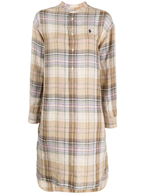 

Plaid linen shirt dress, Polo Ralph Lauren Plaid linen shirt dress