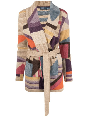 

Intarsia-knit belted cardigan, Polo Ralph Lauren Intarsia-knit belted cardigan