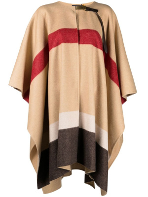 

Striped wool-blend cape, Polo Ralph Lauren Striped wool-blend cape