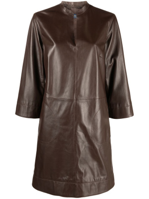 

V-neck lambskin dress, Polo Ralph Lauren V-neck lambskin dress