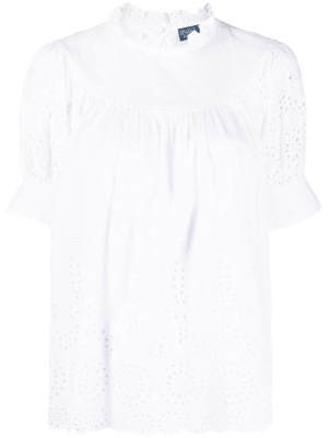 

Laser-cut short-sleeve blouse, Polo Ralph Lauren Laser-cut short-sleeve blouse