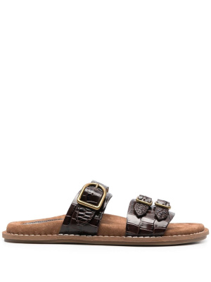 

Croco-effect strappy slides, Polo Ralph Lauren Croco-effect strappy slides